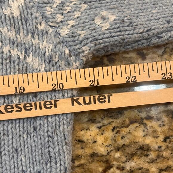 Sonoma Women Medium Wool Blend Holiday Sweater Winter Snow Flakes Blue White - Picture 6 of 6